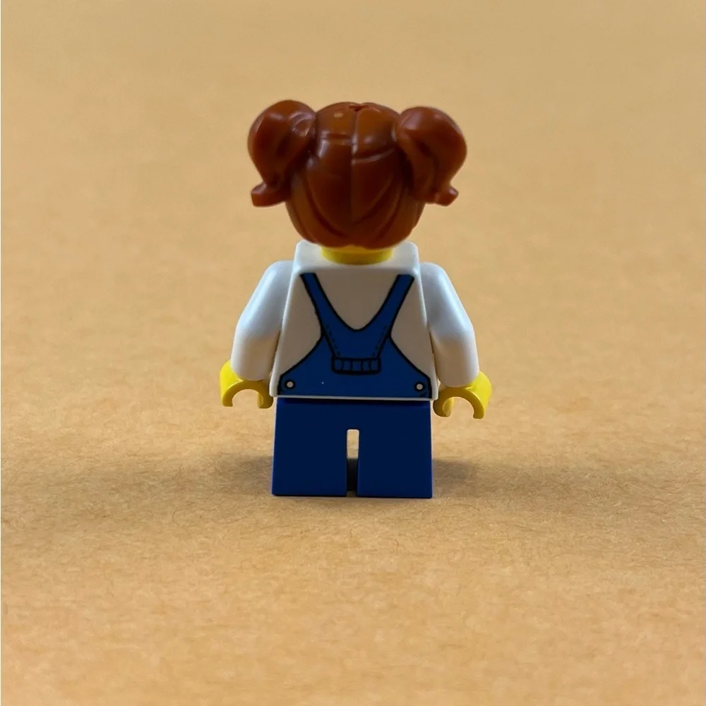 LEGO Child Girl Blue Overalls over V-Neck cty1226 Minifigure 2”